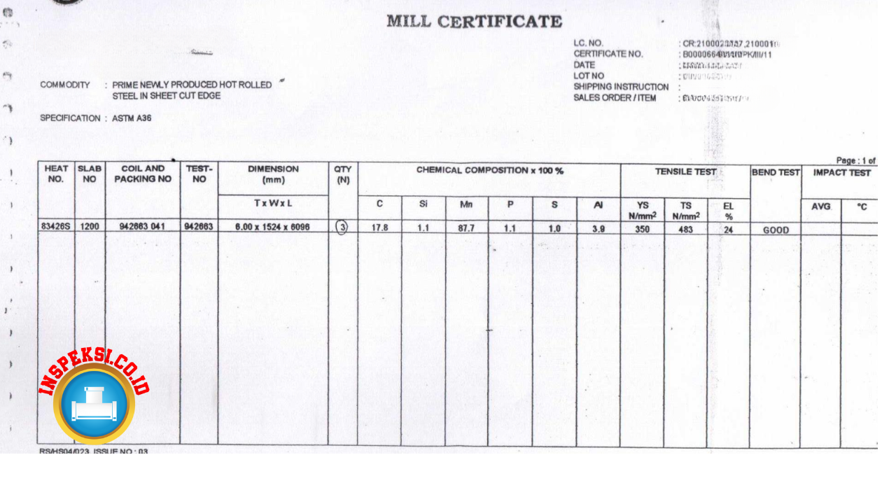 Mill Certificate